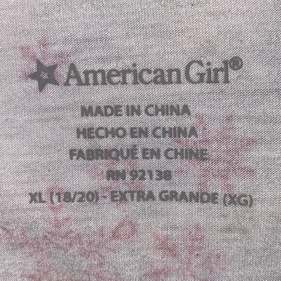 American Girl Warm Wishes Two Piece Pajama Set Girls Red White Gold XL (18/20) - Picture 7 of 14